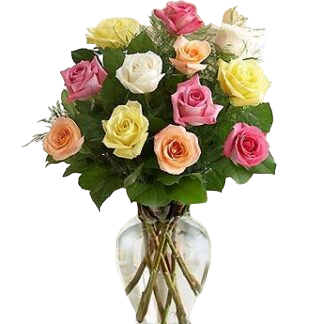 15 multi-colored roses | Flower Delivery Biysk