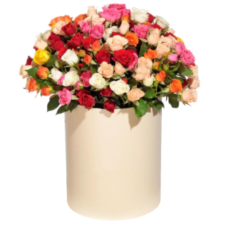 Mixed roses in a hatbox | Flower Delivery Biysk